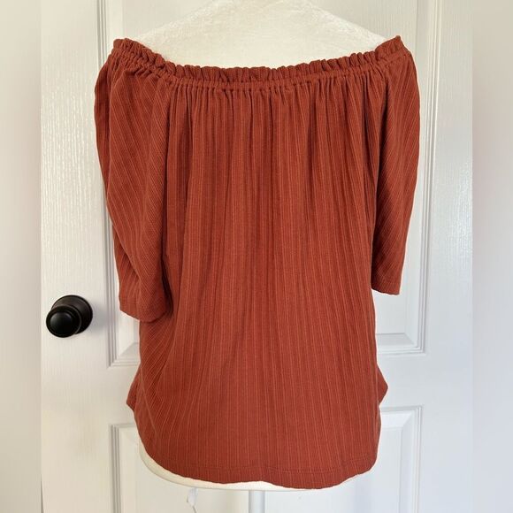 Madewell Tops - Madewell Rust Off-Shoulder Pullover Top